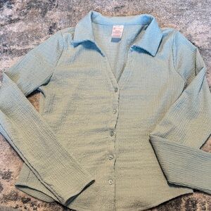 NOBO Light Blue Textured Button-Down Shirt